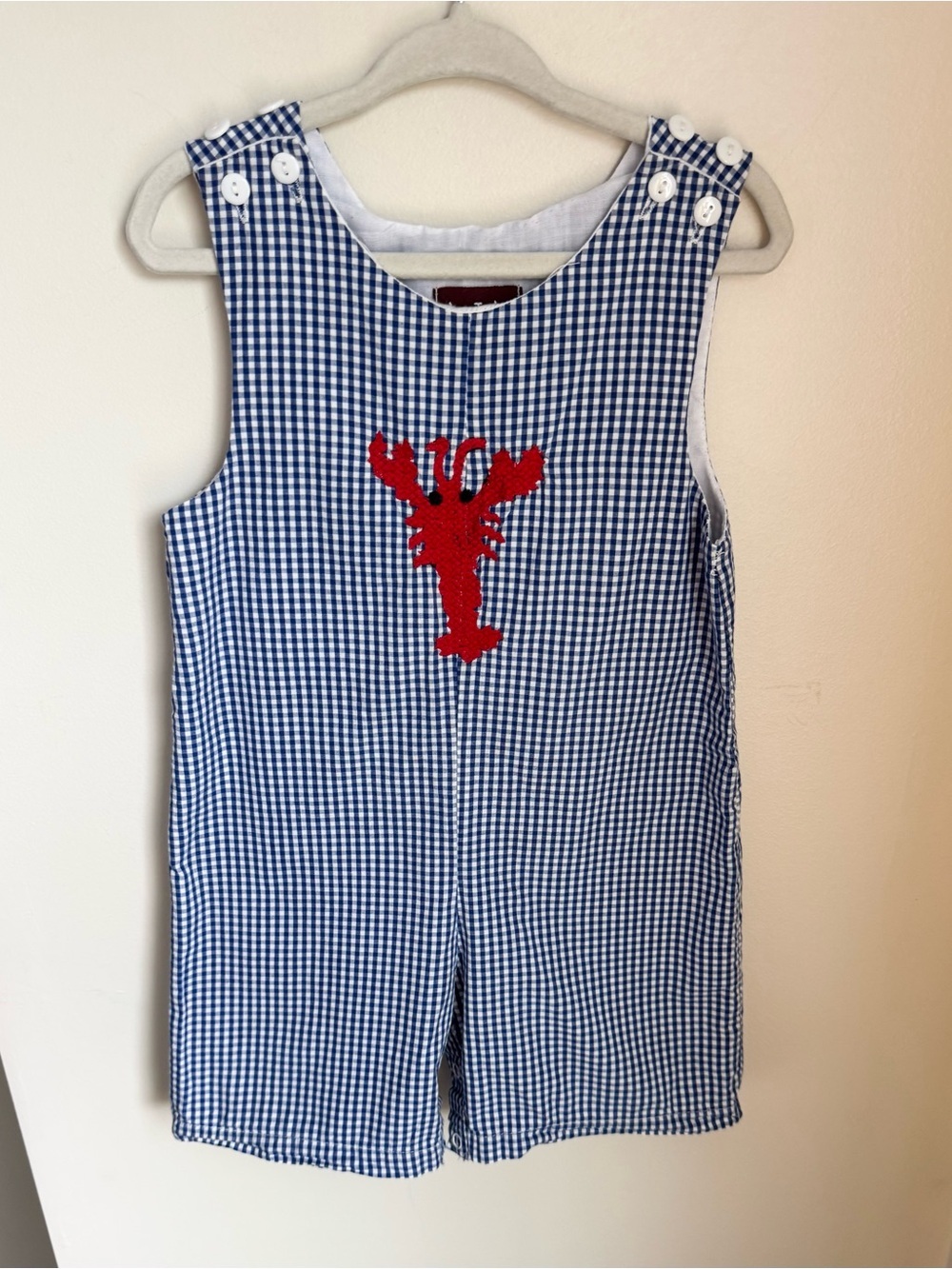 Lil Cactus Baby Boy Gingham Lobster Jon Jon Size 18-24M